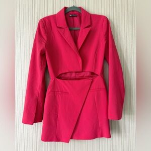 Zara Hot Pink Cutout Blazer Jacket Dress